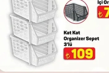 Kat Kat Organizer Sepet 3'Lü