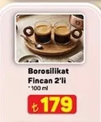 Borosilikat Fincan 2'Li 100 Ml