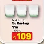 Rakle Su Bardağı 3'Lü 300 Cc
