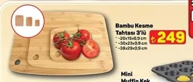 Bambu Kesme Tahtası 3'Lü