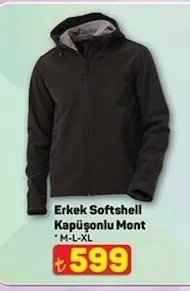 Erkek Softshell Kapüşonlu Mont