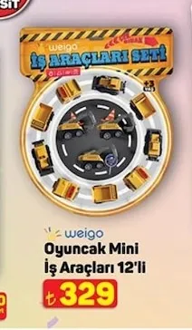 Weigo Oyuncak Mini İş Araçları 12'Li