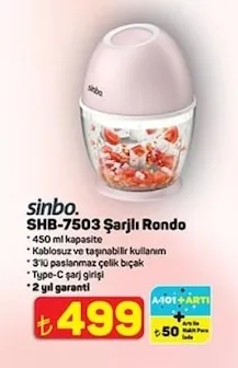 Sinbo Shb-7503 Şarjlı Rondo