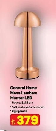 General Home Masa Lambası Mantar Led