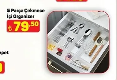 5 Parça Çekmece İçi Organizer