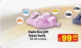 Kadın Eva Çift Tokalı Terlik