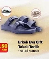 Erkek Eva Çift Tokalı Terlik
