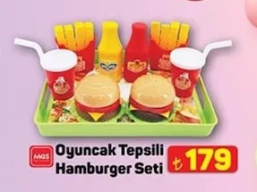 Oyuncak Tepsili Hamburger Seti