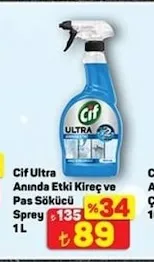 Cif Ultra Anında Etki Kireç Ve Pas Sökücü Sprey 1 L