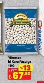 Yöremce İri Kuru Fasulye 1 Kg