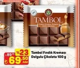 Tambol Fındık Kreması Dolgulu Çikolata 100 G