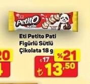 Eti Petito Pati Figürlü Sütlü Çikolata 18 G