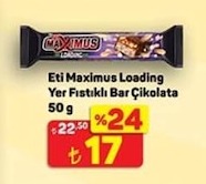Eti Maximus Loading Yer Fıstıklı Bar Çikolata 50 G