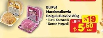 Eti Puf Marshmallowlu Dolgulu Bisküvi 20 G