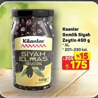 Kaanlar Gemlik Siyah Zeytin 450 G