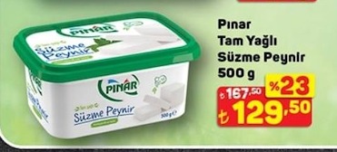 Pınar Tam Yağlı Süzme Peynir 500 G