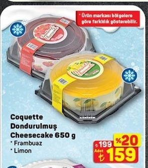 Coquette Dondurulmuş Cheesecake 650 G