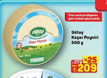 Sütaş Kaşar Peyniri 500 G
