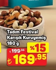 Tadım Festival Karışık Kuruyemiş 180 G