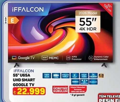 Iffalcon 55" U65A Uhd Smart Google Tv