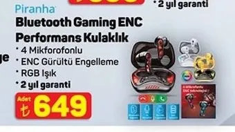 Piranha Bluetooth Gaming Enc Performans Kulaklık