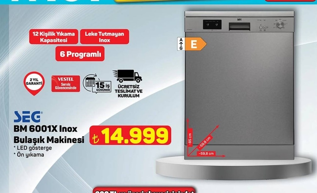 Seg Bm 6001X Inox Bulaşık Makinesi