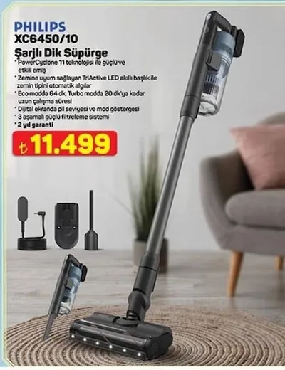 Philips Xc6450/10 Şarjlı Dik Süpürge
