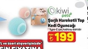 Kiwi Pets Şarjlı Hareketli Top Kedi Oyuncağı