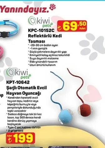 Kiwi Pets Kpc-10152C Reflektörlü Kedi Tasması