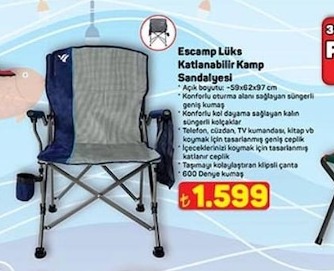 Escamp Lüks Katlanabilir Kamp Sandalyesi