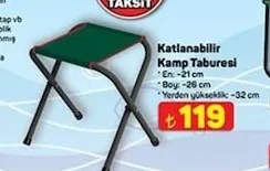 Katlanabilir Kamp Taburesi