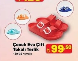 Çocuk Eva Çift Tokalı Terlik