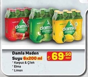 Damla Maden Suyu 6X200 Ml