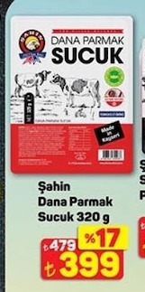 Şahin Dana Parmak Sucuk 320 G