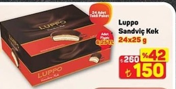 Luppo Sandviç Kek 24X25 G