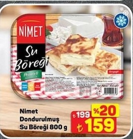 Nimet Dondurulmuş Su Böreği 800 G