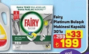 Fairy Platinum Bulaşık Makinesi Kapsülü 30'Lu