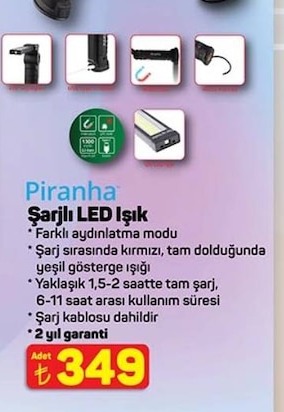 Piranha Şarjlı Led Işık