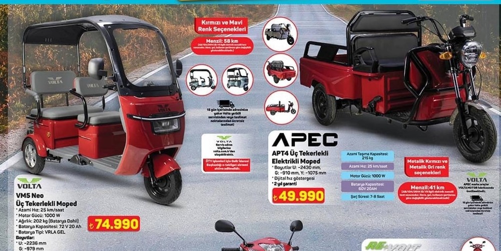 Volta Vm5 Neo Üç Tekerlekli Moped