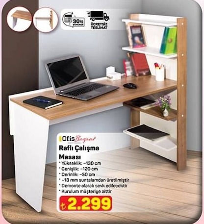 Raflı Çalışma Masası