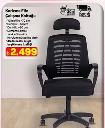 Karizma File Çalışma Koltuğu