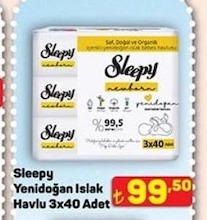 Sleepy Yenidoğan Islak Havlu 3X40 Adet