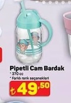 Pipetli Cam Bardak