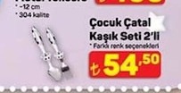 Çocuk Çatal Kaşık Seti 2'Li
