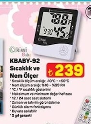 Kbaby-92 Sıcaklık Ve Nem Ölçer