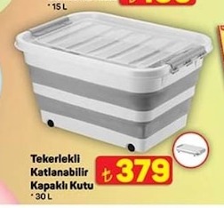 Tekerlekli Katlanabilir Kapaklı Kutu 30 L
