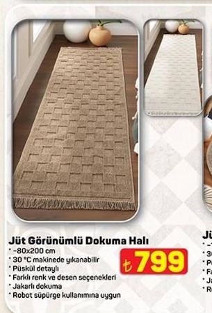 Jüt Görünümlü Dokuma Halı