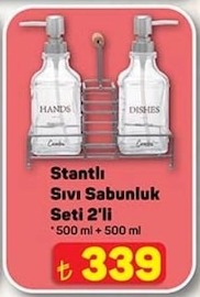Stantlı Sıvı Sabunluk Seti 2'Li