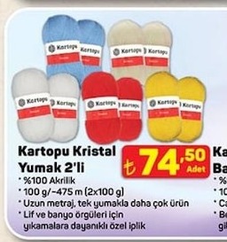 Kartopu Kristal Yumak 2'Li