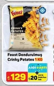 Feast Dondurulmuş Crinky Patates 1 Kg